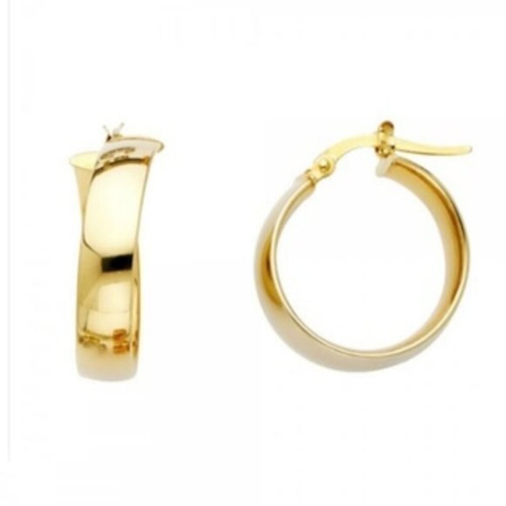 14K Yellow Gold 6mm Hoop Earrings